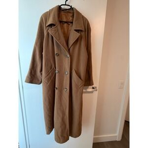 Marlo Collection Par By Nuage Camel Wool Cashmere Double Breasted Maxi Coat 14